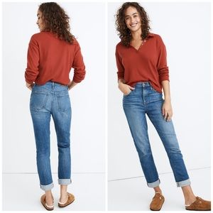 Madewell The Petite High-Rise Slim Boyjean in Moorland Wash NWT